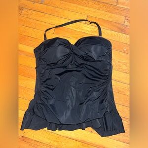 Always For Me Chic Black Halter Swim Tankini Top Size 20W